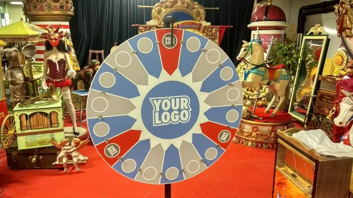 Glücksrad mieten mit Logo